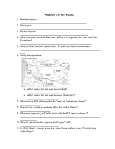 Westward Unit Test Review: American History Questions