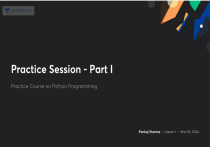 Practice Session - Part I: Python Programming