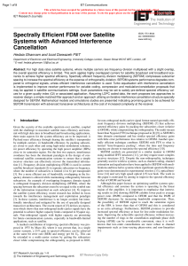 Spectrally Efficient FDM for Satellite Systems with Interference Cancellation