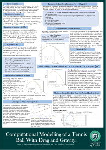 Computational Modeling of a Tennis Ball with Drag and Gravity