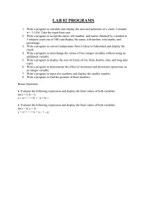 Lab 02 Programming Exercises