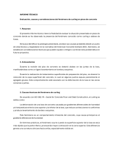 Informe T&eacute;cnico: Evaluaci&oacute;n del Curling en Pisos de Concreto