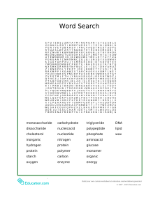 Puzzle de B&uacute;squeda de Palabras de Bioqu&iacute;mica