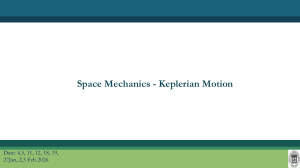 Space Mechanics - Keplerian Motion Lecture Notes