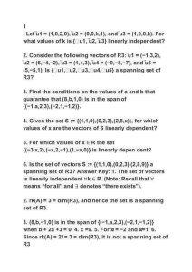 Linear Algebra Problems: Linear Independence & Spanning Sets