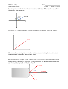 ENGR 152 Vectors and Forces Problem Set