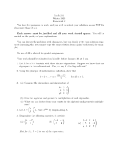 Linear Algebra Assignment: Eigenvalues & Diagonalization
