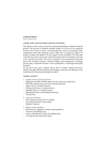Corporate Finance Course Syllabus by Prof. Ettore Croci