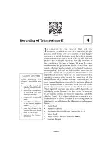 Recording of Transactions-II: Accounting Special Purpose Books