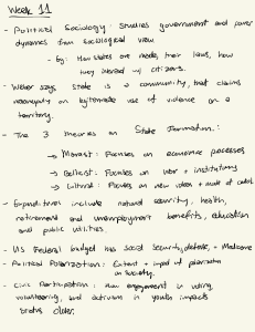 Week 11: Political Sociology Notes