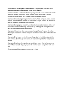 Six Scenarios on Cardinal Virtues Worksheet