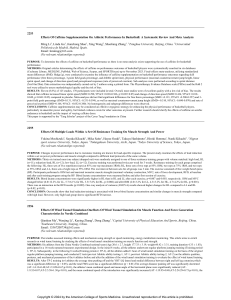 Caffeine, Resistance Training, and Wind Tunnel Effects on Sports Performance