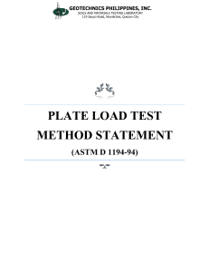 Plate Load Test Method Statement (ASTM D 1194-94)