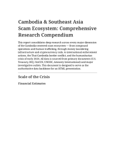Cambodia & SE Asia Scam Ecosystem Research