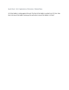 Related Rates Ladder Problem: Calculus Quick Check