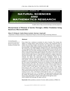 Measurement of Moment of Inertia Using Bifilar Pendulum with Microcontroller