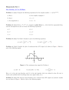 Homework Set 1: Complex Numbers & Signal Processing Problems