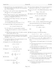 Calculus III Sample Test Problems