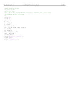 Program MATLAB do filtru FIR z oknem prostokątnym