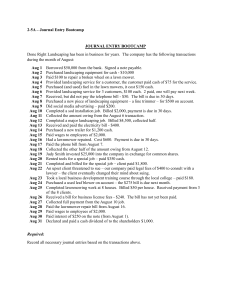 Journal Entry Bootcamp: Landscaping Company Transactions
