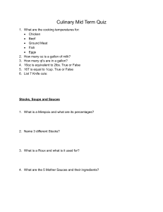Culinary Mid Term Quiz: Cooking Temperatures & Techniques