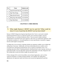Ramsey's RESET Test in Econometrics - Chapter 5