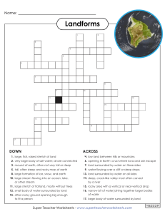 Landforms Crossword Puzzle Worksheet