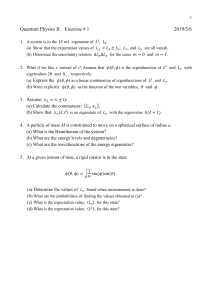 Quantum Physics II Exercise 1 Problems
