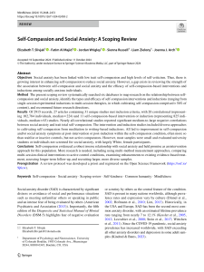 Self-Compassion and Social Anxiety: A Scoping Review