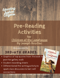 Pre-Reading Activities for Children of the Longhouse (3rd-6th)