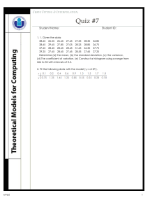 Curve Fitting & Interpolation Quiz #7