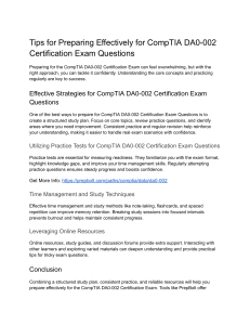 CompTIA DA0-002 Exam Prep Tips & Strategies