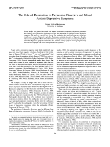 Rumination in Depressive Disorders and Mixed Anxiety/Depressive Symptoms