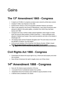 Reconstruction Era Gains: 13th-15th Amendments & Civil Rights