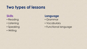 Two Types of Lessons: Skills vs Language in Teaching