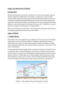 Origin and Mechanism of Wind: Types and Factors