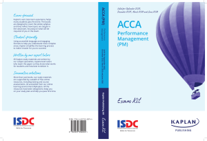 ACCA PM Exam Kit Kaplan 2025-2026