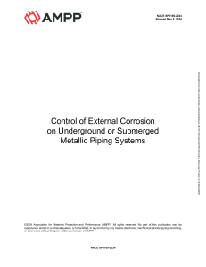 NACE SP0169-2024: External Corrosion Control for Piping