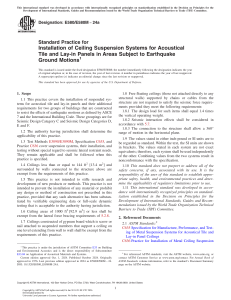 ASTM E580/E580M-24a: Ceiling Suspension Systems for Earthquake Areas
