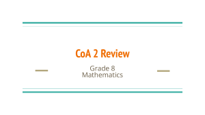 Grade 8 Math CoA 2 Review: Probability