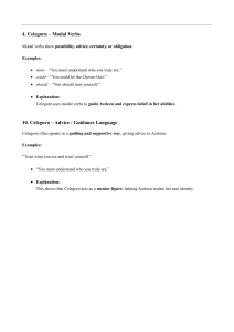 Celegorn Modal Verbs & Guidance Language Analysis