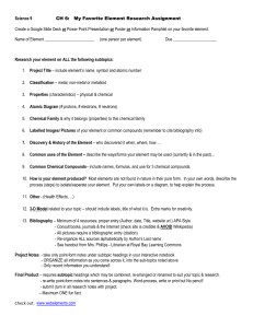 Science 9 Element Research Assignment