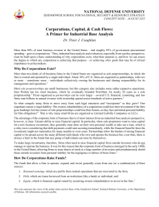 Corporations, Capital, & Cash Flows: A Primer for Industrial Base Analysis
