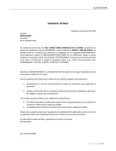 Informe T&eacute;cnico de Verificaci&oacute;n Estructural para Estaci&oacute;n Celular UCSG_POSGRADO