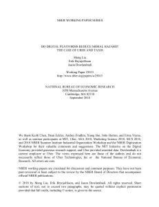 Do Digital Platforms Reduce Moral Hazard? Uber vs Taxis Research