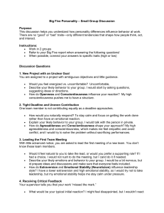 Big Five Personality Discussion Guide
