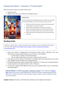 Reading Guide: Orientalism in The New Aladdin