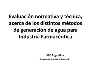 Evaluaci&oacute;n normativa y t&eacute;cnica de agua para industria farmac&eacute;utica