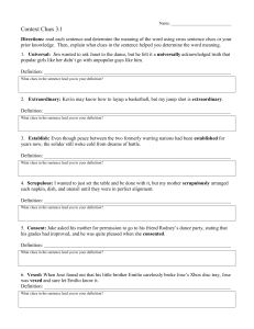 Context Clues Worksheet 3.1 Vocabulary Exercise