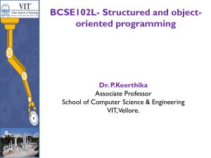 BCSE102L: Structured and Object-Oriented Programming